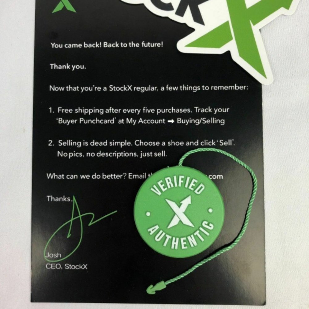 STOCKX BRAND NEW VERIFIED TAG (UNCUT!) PLUS STICKE